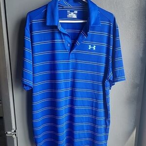 Under Armour Men's Polo in Vibrant Blue Stripes